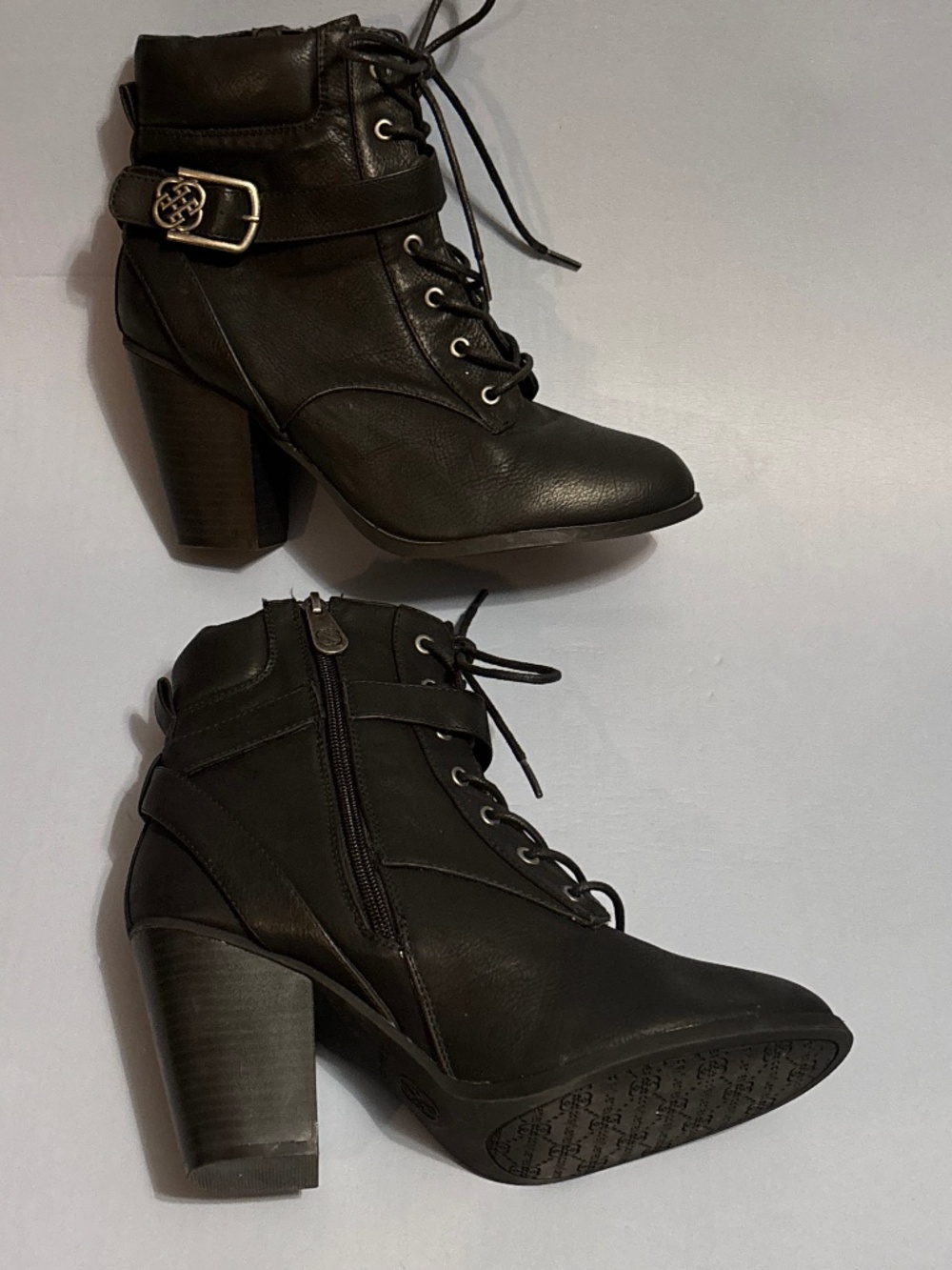 Daisy Fuentez Cheril Lace Up Black Boots Sz10W